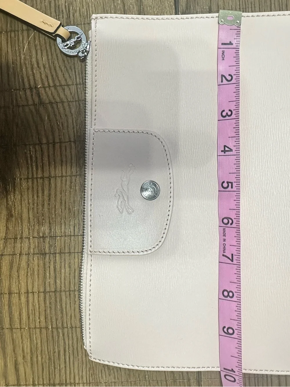 Longchamp Le Pliage City Flat Pouch Leather Blush NWT RARE